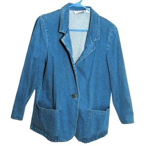 Jean Jacket Denim Blazer Size M Lisa Josephs